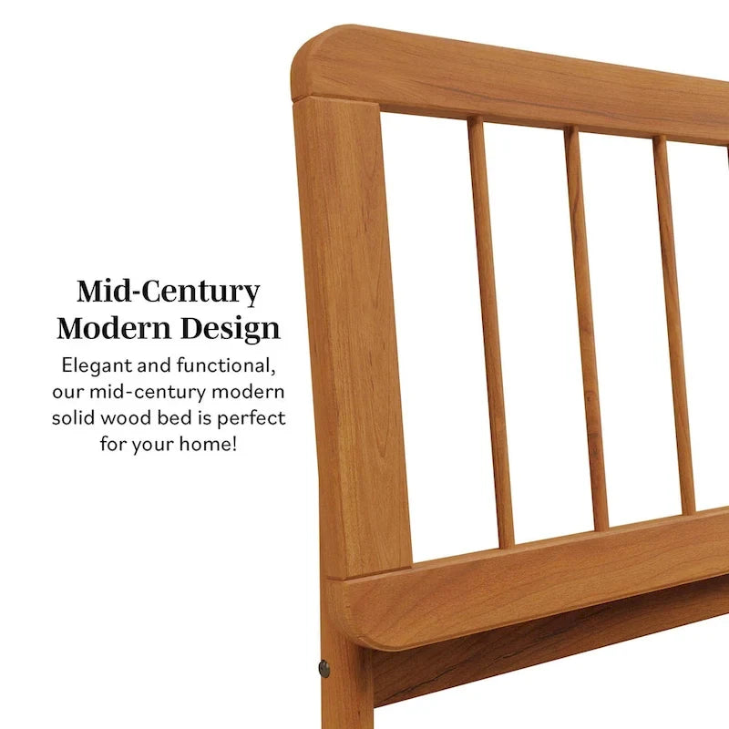 Boho Solid Wood King Spindle Bed