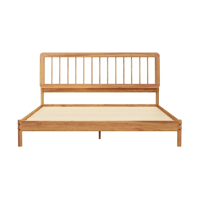 Boho Solid Wood King Spindle Bed