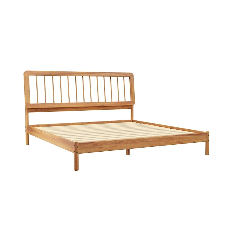 Boho Solid Wood King Spindle Bed