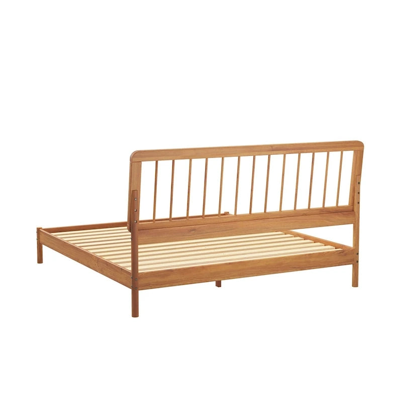 Boho Solid Wood King Spindle Bed