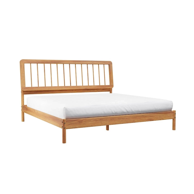Boho Solid Wood King Spindle Bed