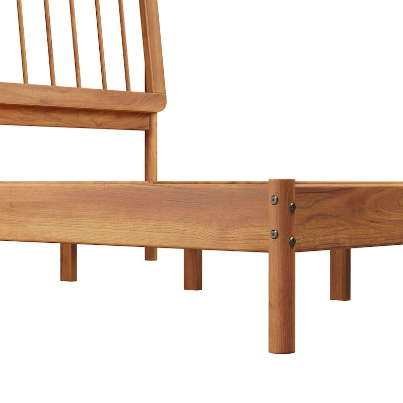 Boho Solid Wood King Spindle Bed