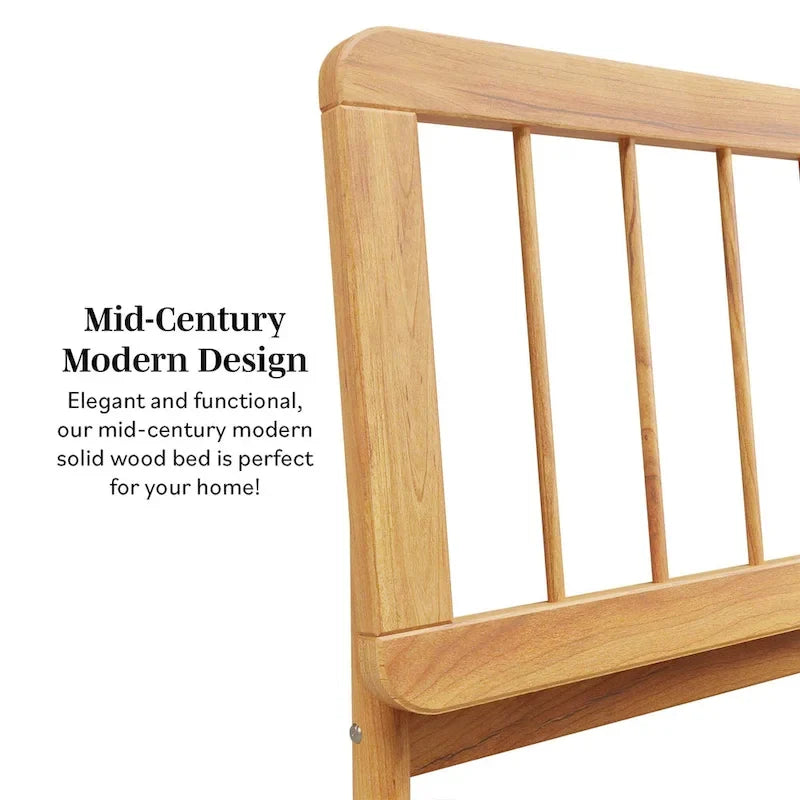Boho Solid Wood King Spindle Bed