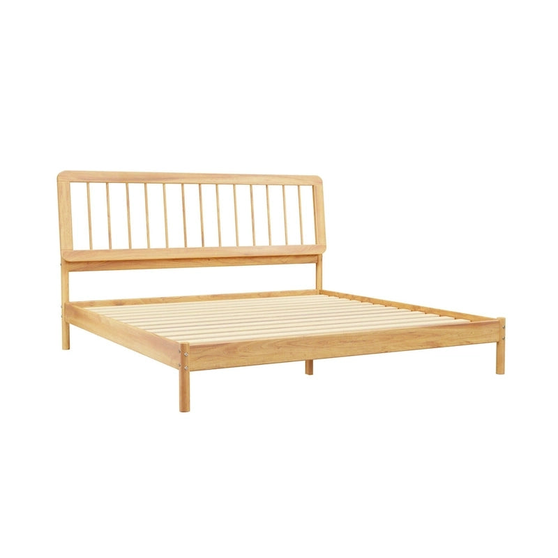 Boho Solid Wood King Spindle Bed