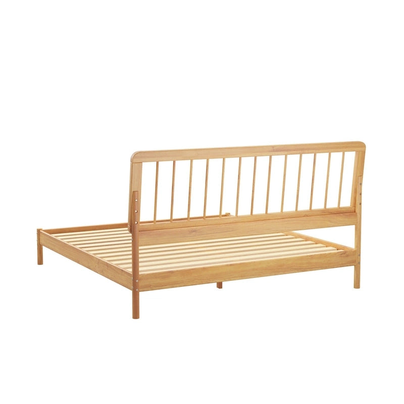 Boho Solid Wood King Spindle Bed