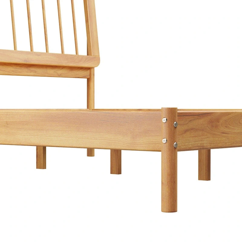 Boho Solid Wood King Spindle Bed