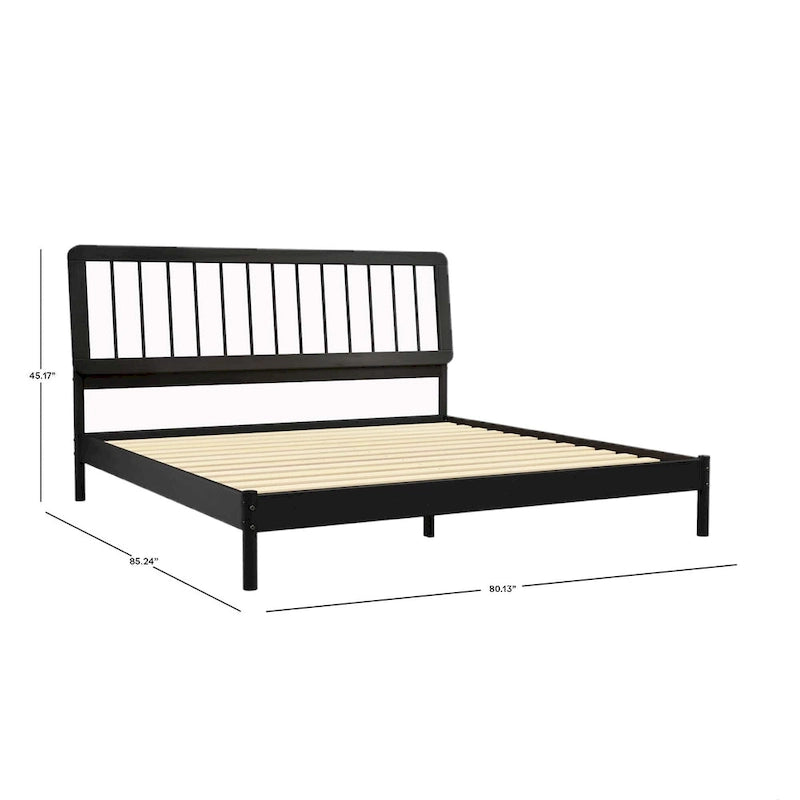 Boho Solid Wood King Spindle Bed