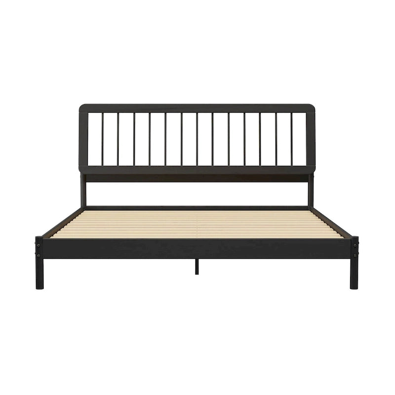 Boho Solid Wood King Spindle Bed