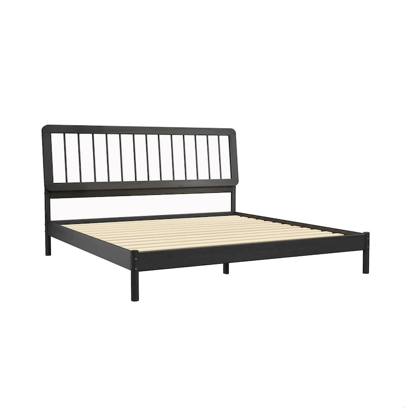 Boho Solid Wood King Spindle Bed