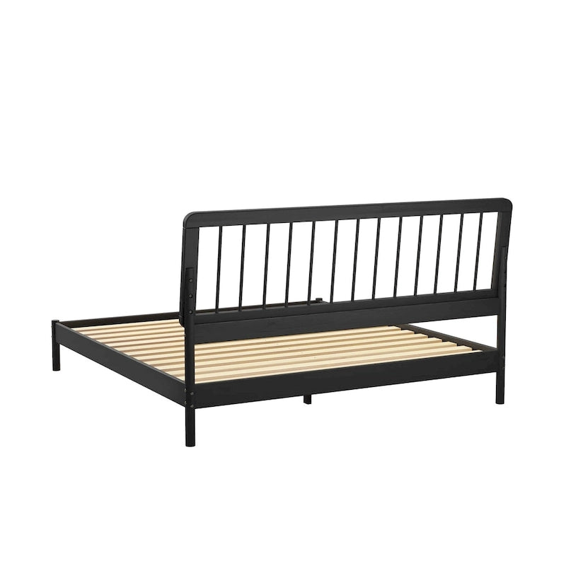 Boho Solid Wood King Spindle Bed