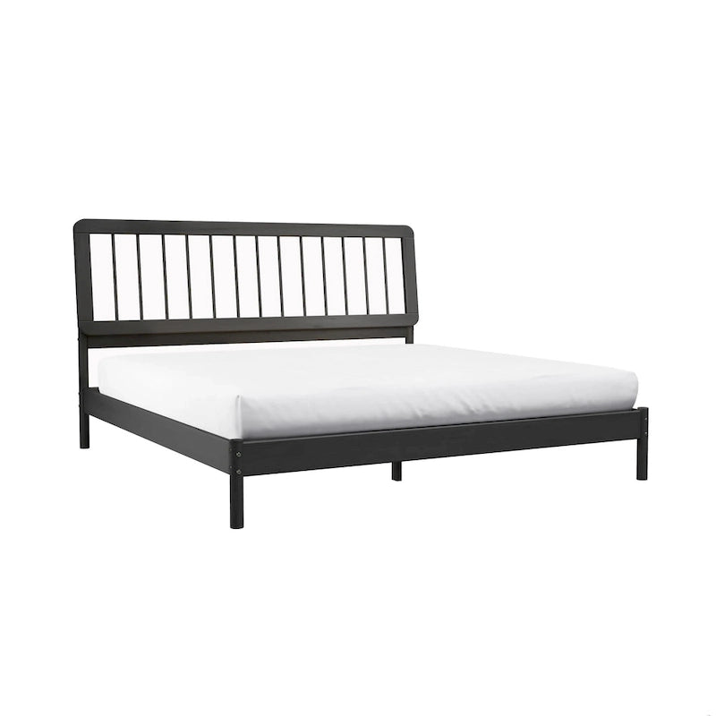 Boho Solid Wood King Spindle Bed