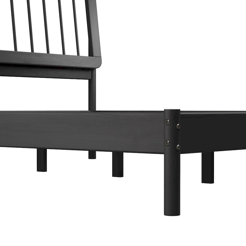 Boho Solid Wood King Spindle Bed
