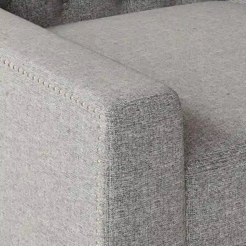 Sofa z tkaniny w stylu mid-century modern (z pikowanym oparciem)