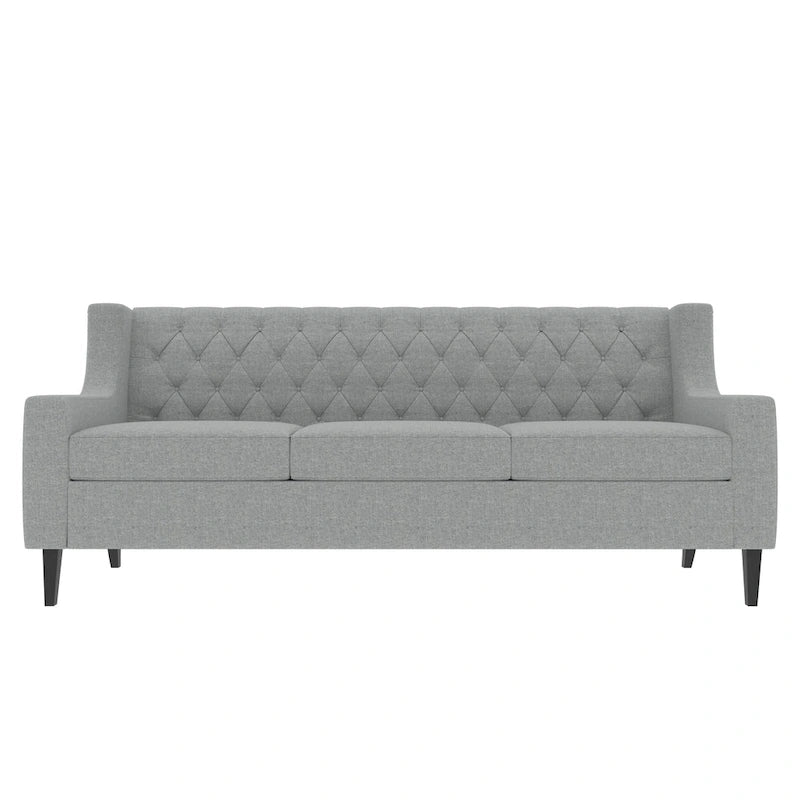Sofa z tkaniny w stylu mid-century modern (z pikowanym oparciem)