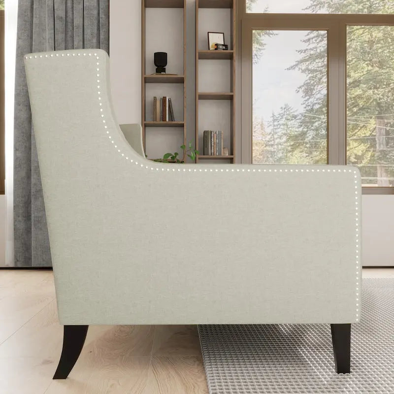Sofa z tkaniny w stylu mid-century modern (z pikowanym oparciem)