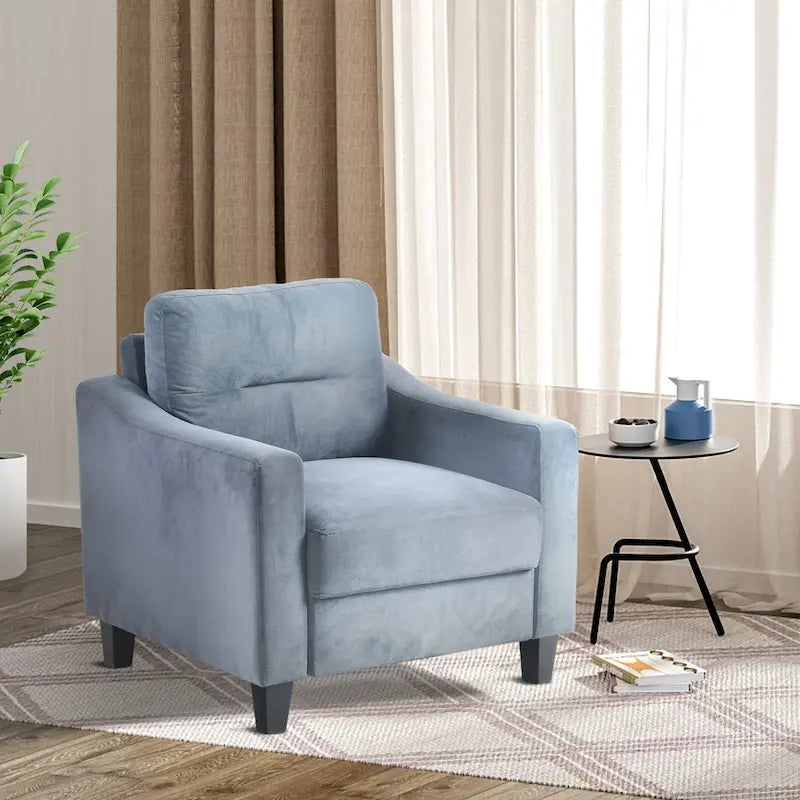Wygodna sofa lub fotel tapicerowane aksamitem
