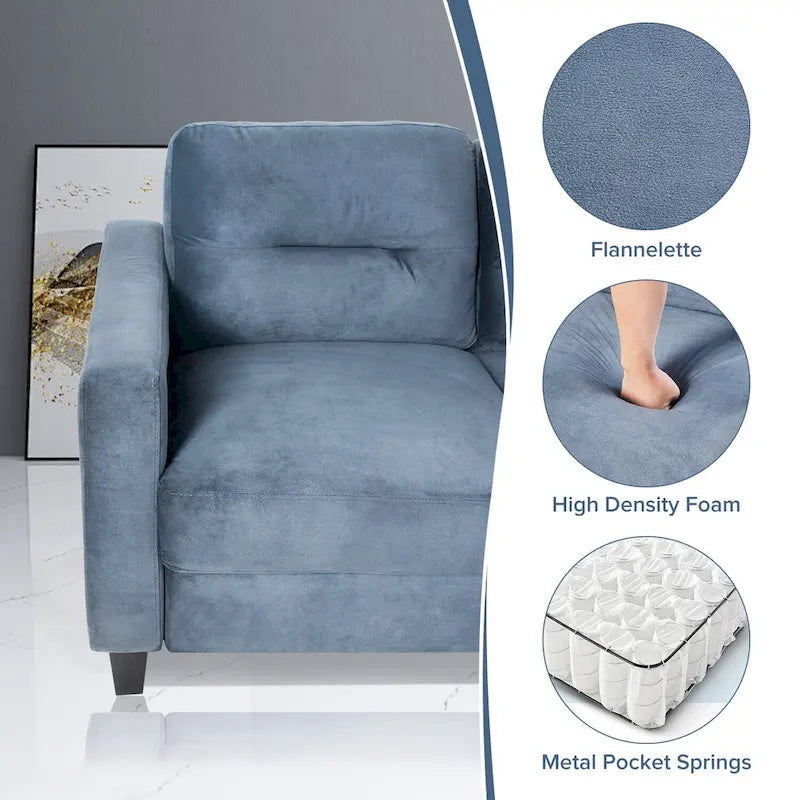 Wygodna sofa lub fotel tapicerowane aksamitem
