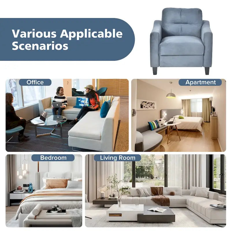 Wygodna sofa lub fotel tapicerowane aksamitem