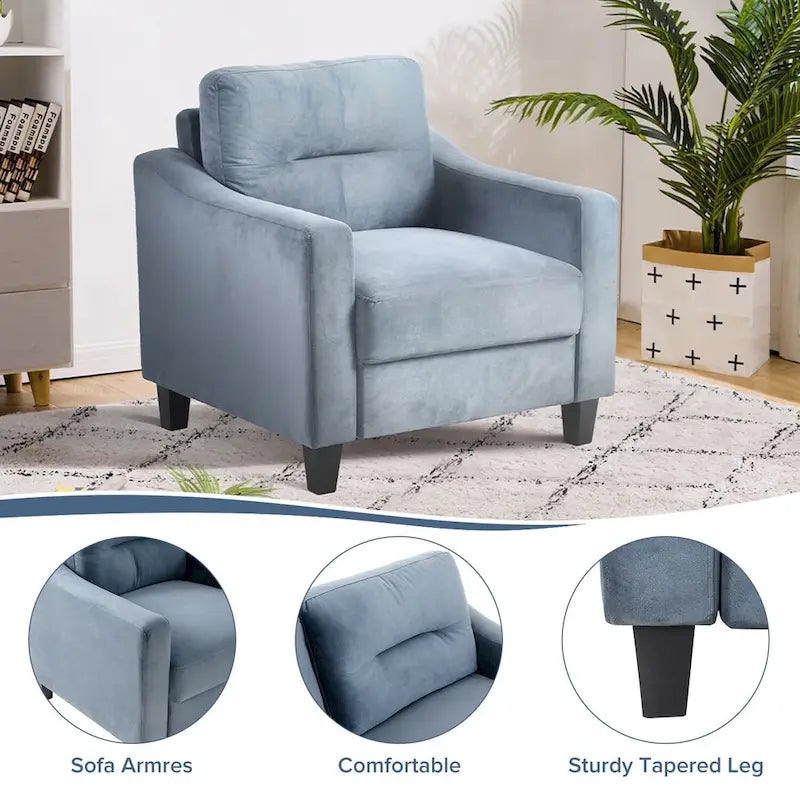 Wygodna sofa lub fotel tapicerowane aksamitem