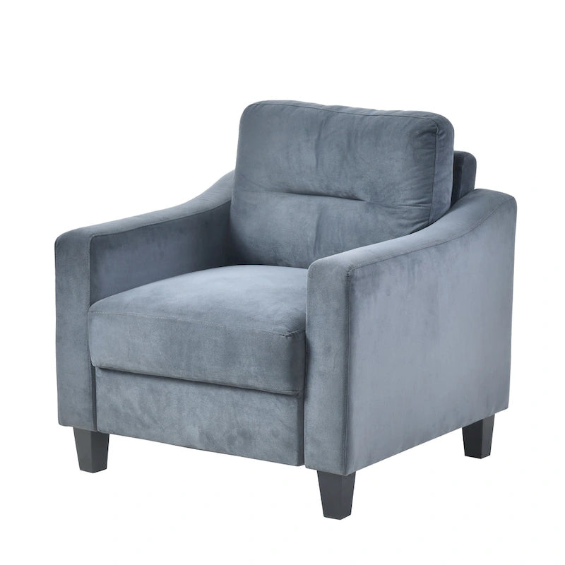 Wygodna sofa lub fotel tapicerowane aksamitem