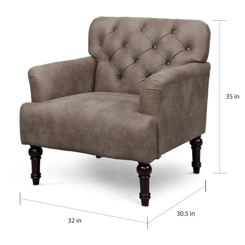 Poltrona decorativa in vinile trapuntato stile transizionale (con cuscino a T)