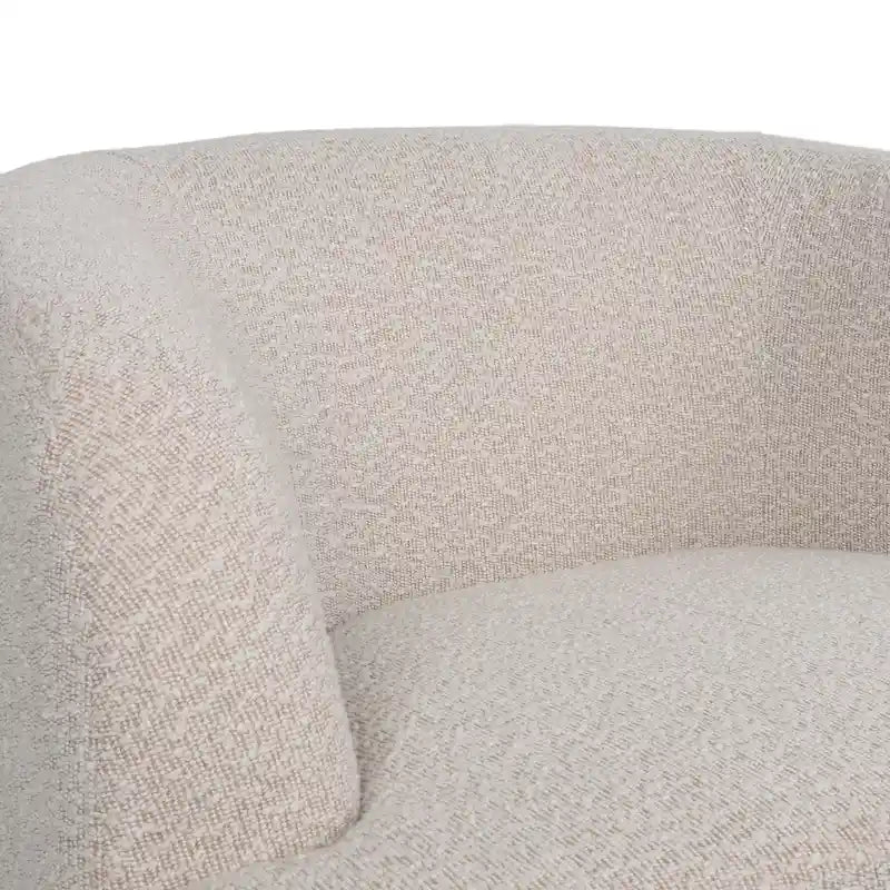 Poltrona girevole imbottita in bouclé testurizzato