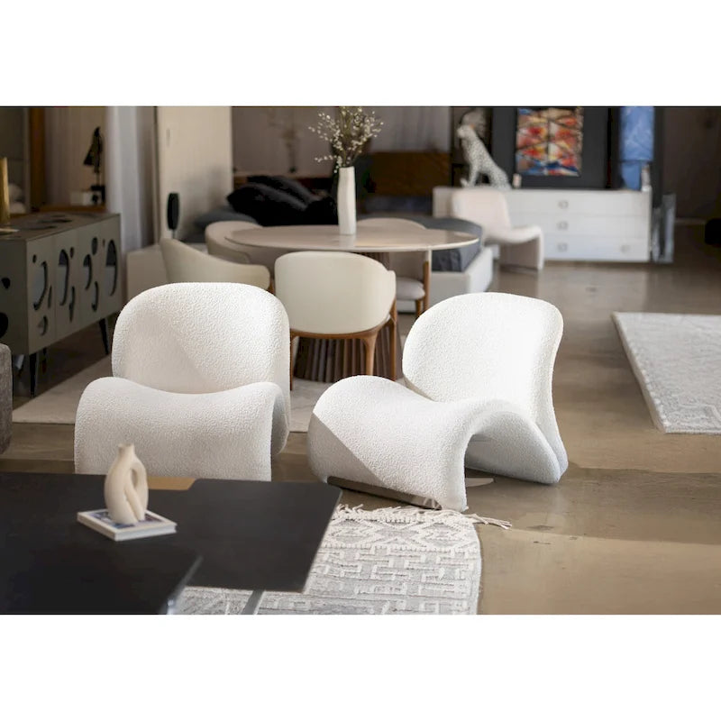 Poltrona decorativa bianca moderna