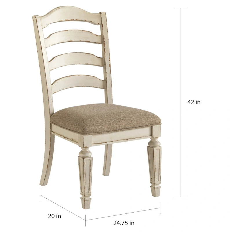 Distressed White Dining Chairs (Set of 2)