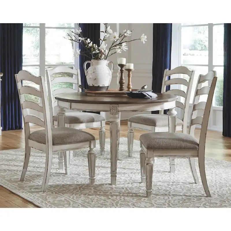 Distressed White Dining Chairs (Set of 2)