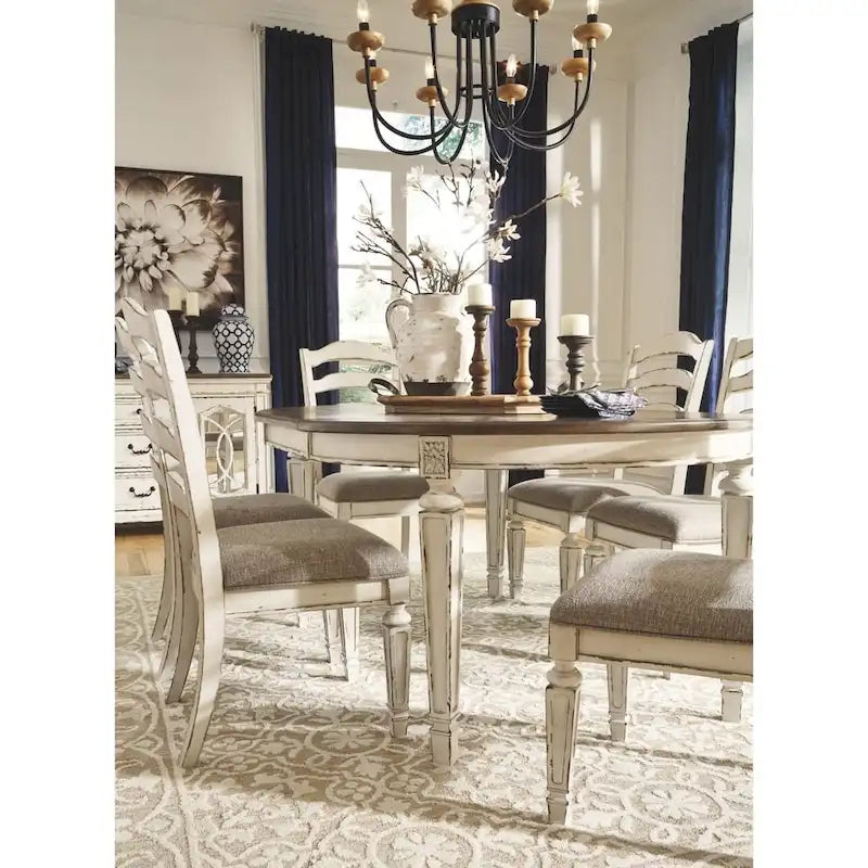 Distressed White Dining Chairs (Set of 2)