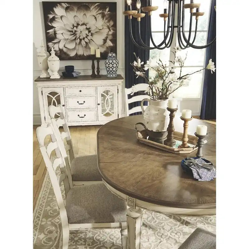 Distressed White Dining Chairs (Set of 2)
