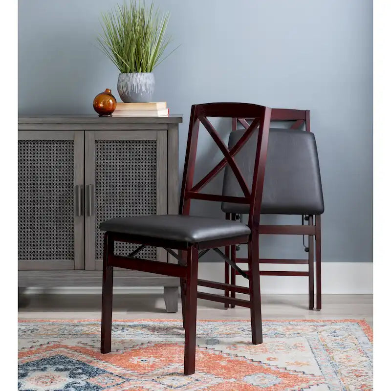 Sedia pieghevole color espresso (set da 2)