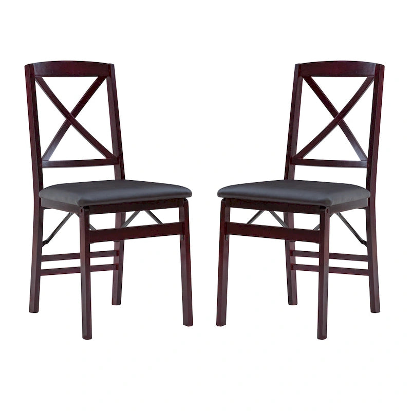Sedia pieghevole color espresso (set da 2)