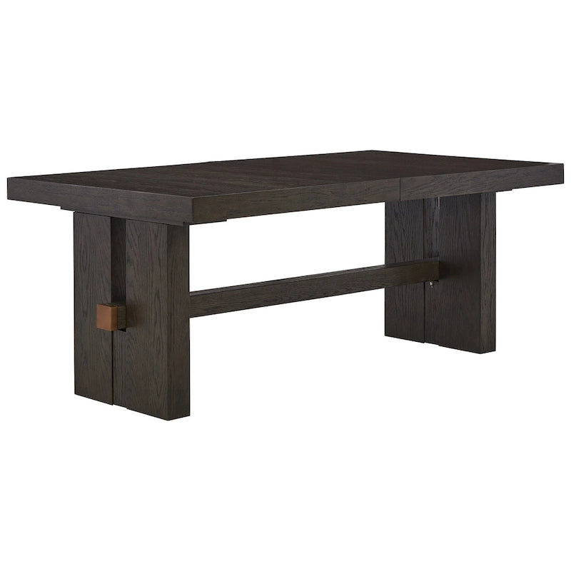 Tavolo da pranzo rettangolare allungabile marrone scuro - 40" W x 90" D x 30.25" H