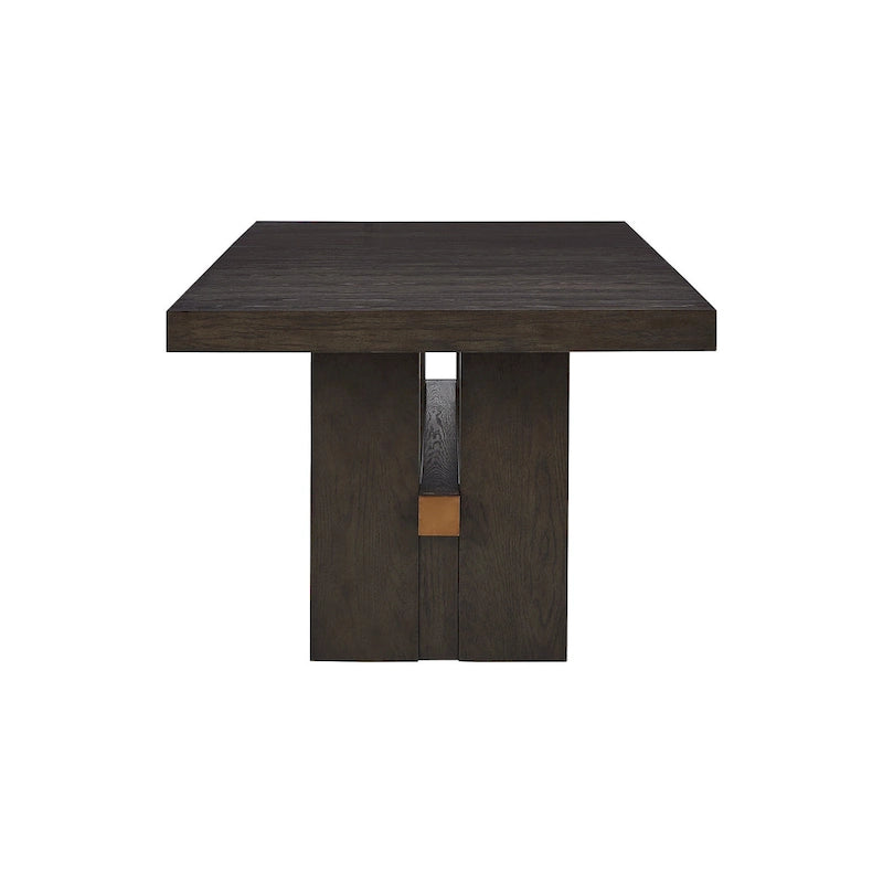 Tavolo da pranzo rettangolare allungabile marrone scuro - 40" W x 90" D x 30.25" H
