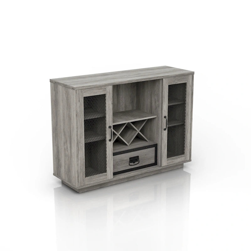 Industrial-Style 7-Tier Sideboard (with Wine Bottle Storage)