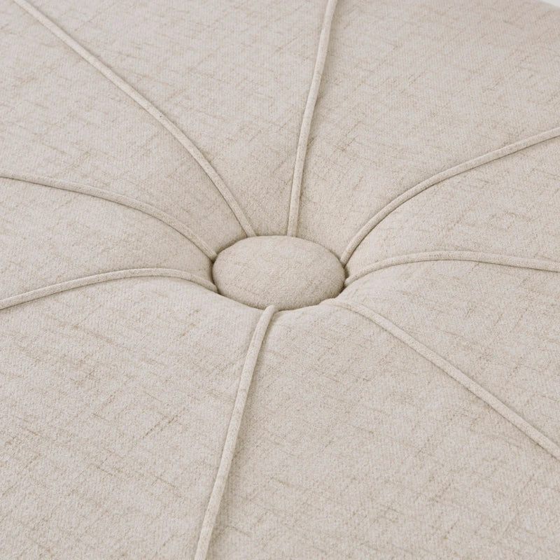 Pouf ovale oversize imbottito e trapuntato