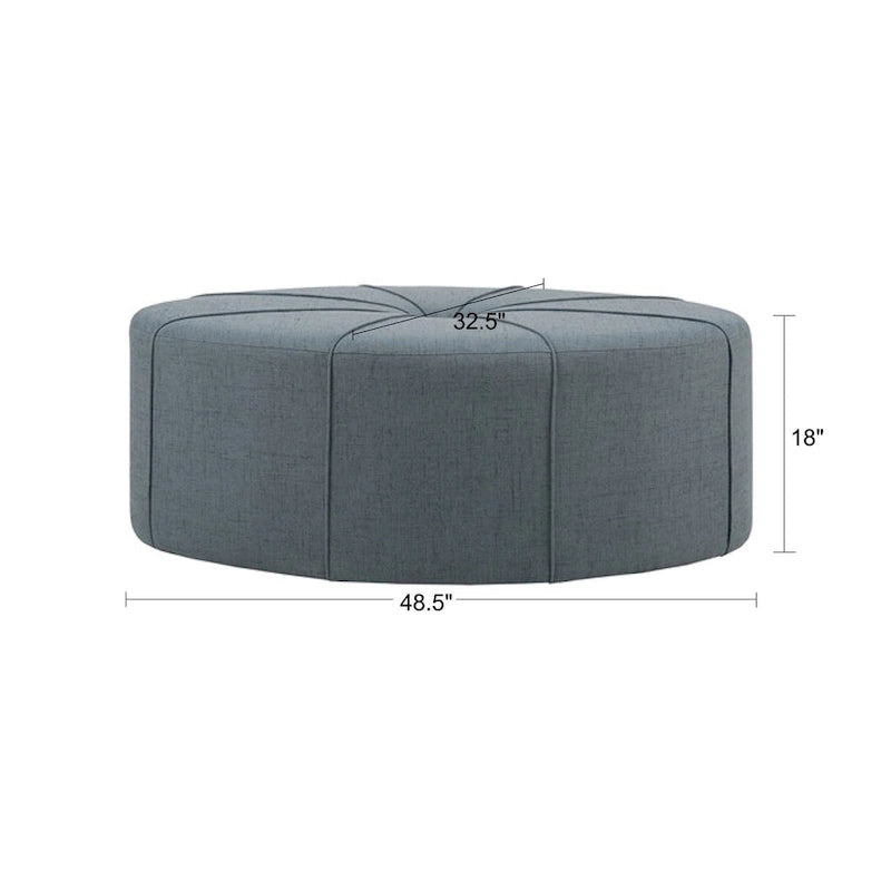 Pouf ovale oversize imbottito e trapuntato