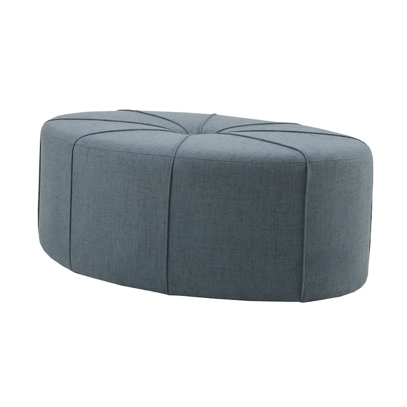 Pouf ovale oversize imbottito e trapuntato