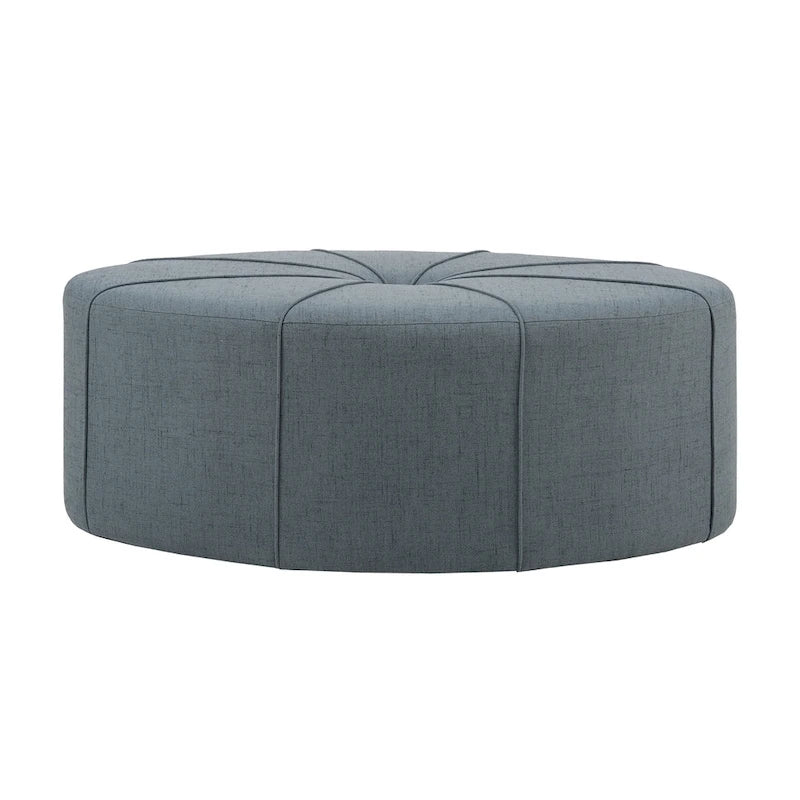 Pouf ovale oversize imbottito e trapuntato