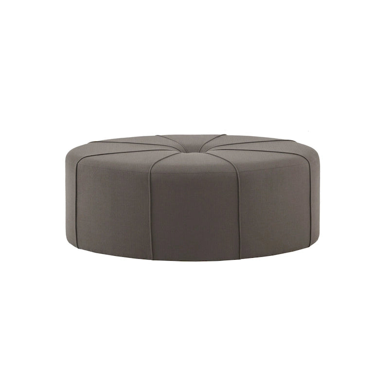 Pouf ovale oversize imbottito e trapuntato