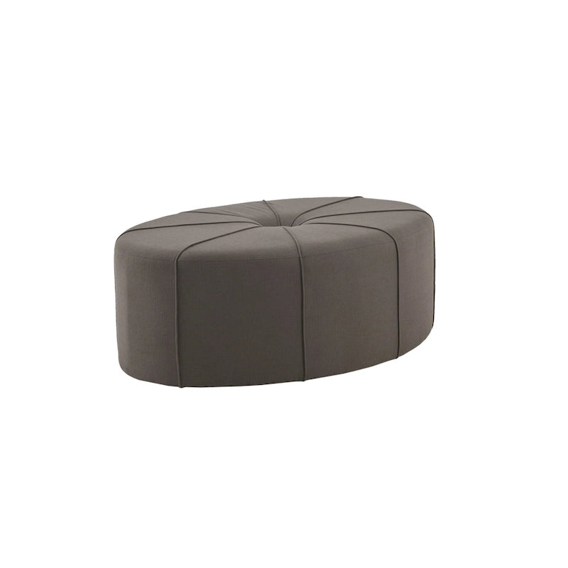 Pouf ovale oversize imbottito e trapuntato
