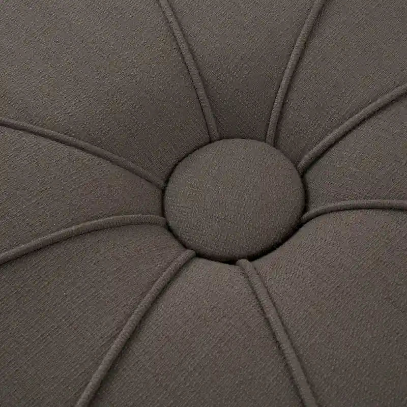 Pouf ovale oversize imbottito e trapuntato