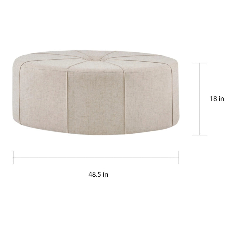 Pouf ovale oversize imbottito e trapuntato