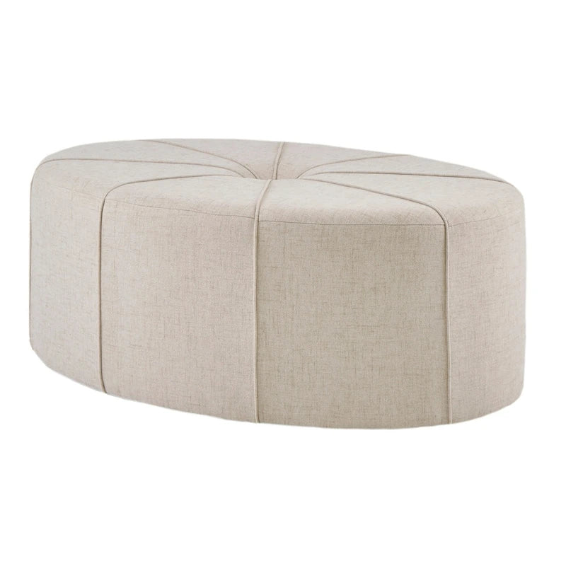 Pouf ovale oversize imbottito e trapuntato