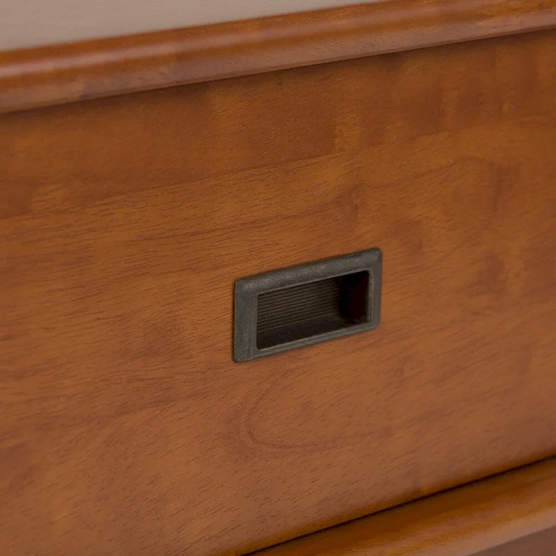 Tavolino da salotto rettangolare moderno di metà secolo in legno massello (largo 48") — 48" W x 22" D x 20" H