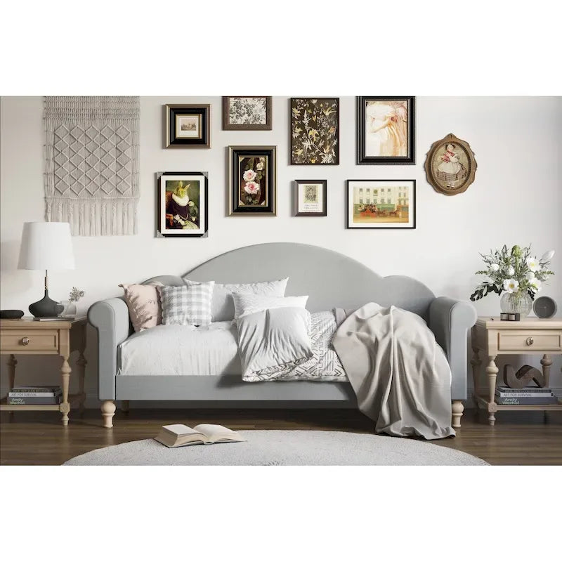 Divanetto letto singolo imbottito con chaise longue
