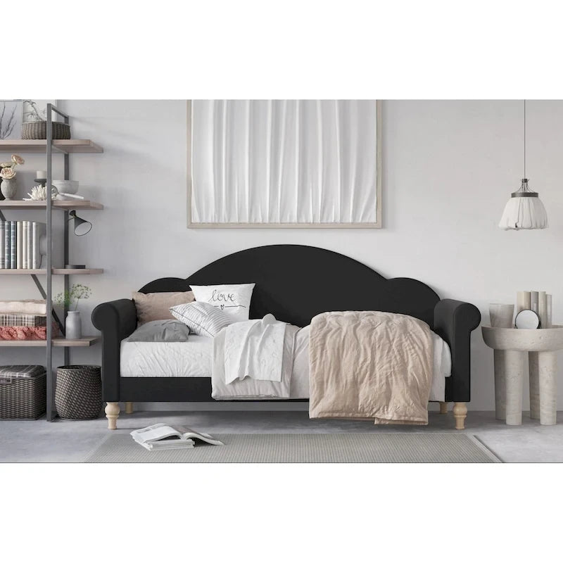Divanetto letto singolo imbottito con chaise longue