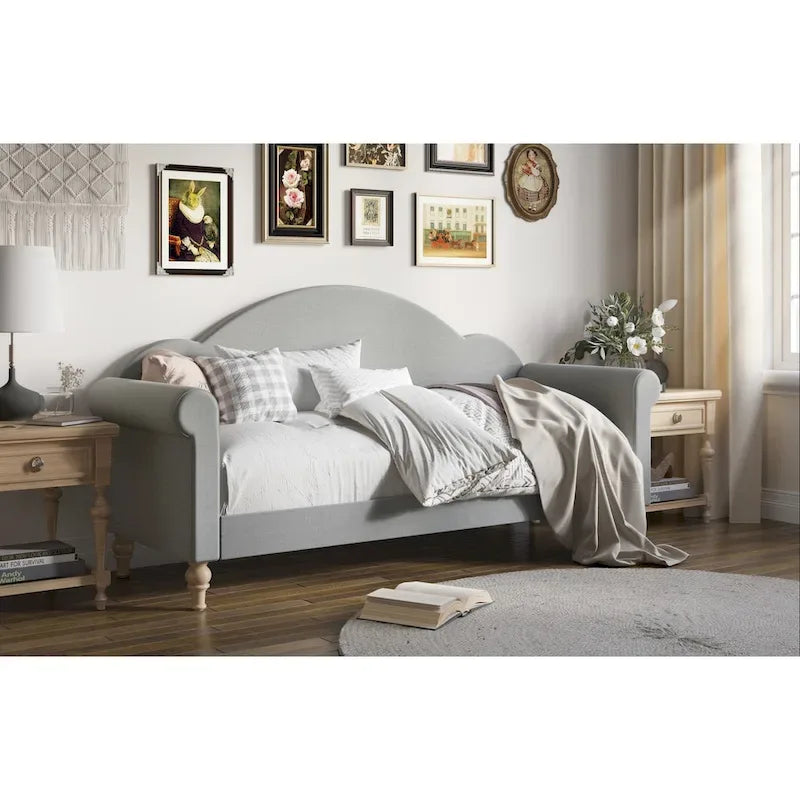 Divanetto letto singolo imbottito con chaise longue