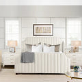Struttura letto imbottita a righe verticali (king size)